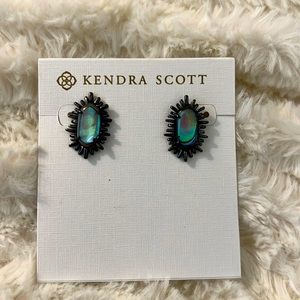 *VINTAGE* NWOT Kendra Scott Kay Gunmetal w/ Abalone stud Earrings